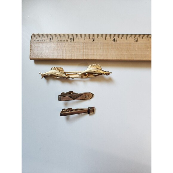 Vintage Gold Toned Tie Clips - Picture 2 of 9